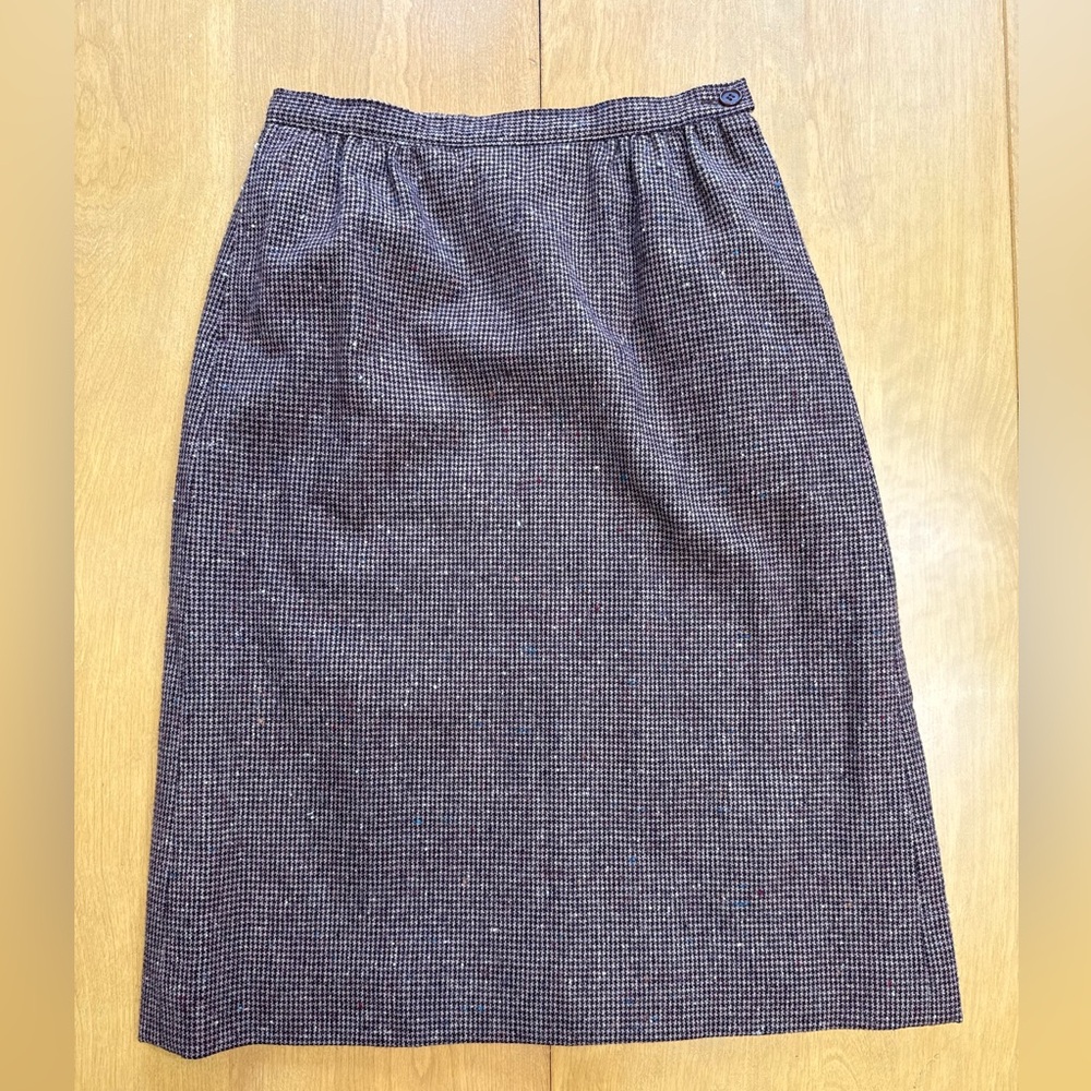 1980’s VINTAGE BROWN WOOL PENDELTON PETITE SKIRT SIZE SMALL
